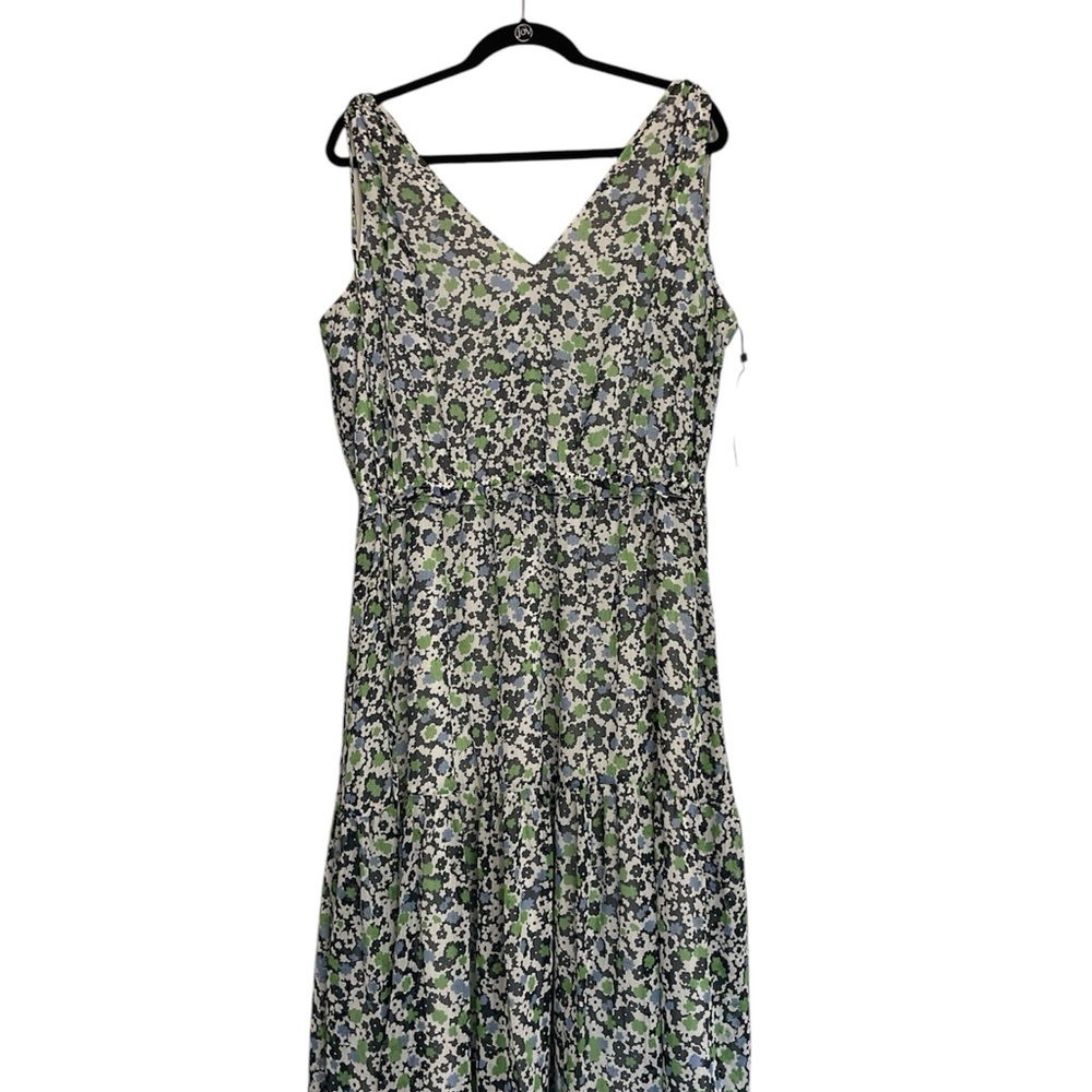 Floral Green and Black Dress